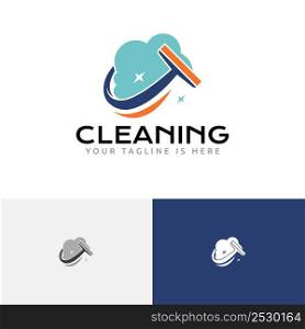 Foam House Window Cleaner Wiper Cleaning Service Logo Template