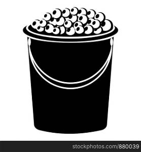 Foam in bucket icon. Simple illustration of foam in bucket vector icon for web. Foam in bucket icon, simple style