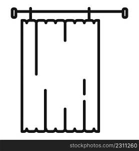 Foam shower curtain icon outline vector. White bathroom. Hotel water. Foam shower curtain icon outline vector. White bathroom