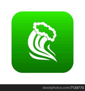 Foamy splash icon digital green for any design isolated on white vector illustration. Foamy splash icon digital green