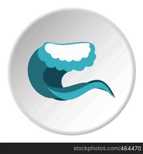 Foamy wave icon in flat circle isolated vector illustration for web. Foamy wave icon circle