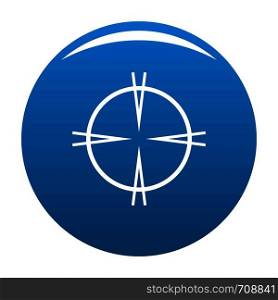 Focal target icon vector blue circle isolated on white background . Focal target icon blue vector