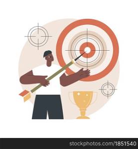 Focus abstract concept vector illustration. Training concentration, focus on success, defined business goal, orientation on target, center of attention, focal point, spotlight abstract metaphor.. Focus abstract concept vector illustration.