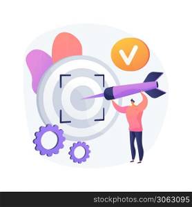 Focus abstract concept vector illustration. Training concentration, focus on success, defined business goal, orientation on target, center of attention, focal point, spotlight abstract metaphor.. Focus abstract concept vector illustration.