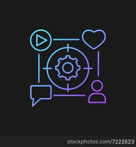 Focus and attention management gradient vector icon for dark theme. Increasing productivity. Time management skills. Thin line color symbol. Modern style pictogram. Vector isolated outline drawing. Focus and attention management gradient vector icon for dark theme