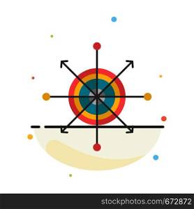Focus, Board, Dart, Arrow, Target Abstract Flat Color Icon Template