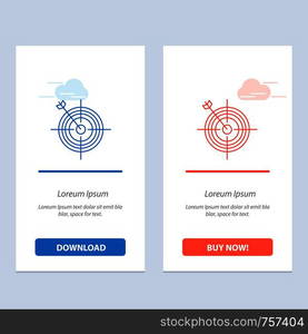 Focus, Board, Dart, Arrow, Target Blue and Red Download and Buy Now web Widget Card Template