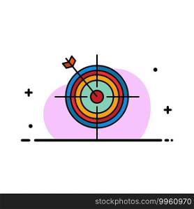 Focus, Board, Dart, Arrow, Target  Business Flat Line Filled Icon Vector Banner Template
