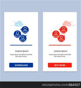 Focus Group, Business, Focus, Group, Modern Blue and Red Download and Buy Now web Widget Card Template