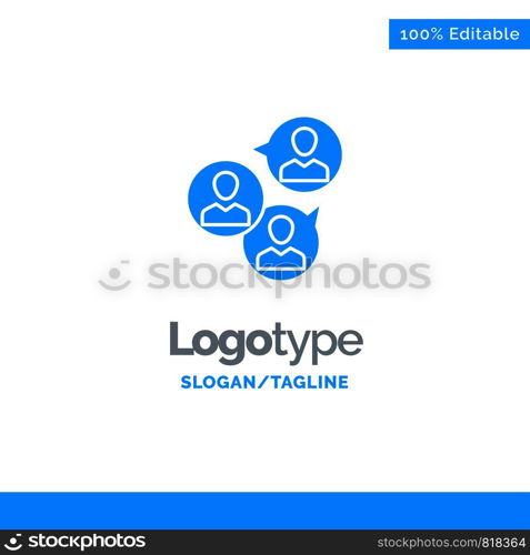 Focus Group, Business, Focus, Group, Modern Blue Solid Logo Template. Place for Tagline