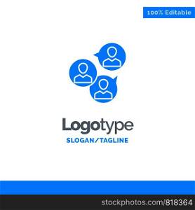 Focus Group, Business, Focus, Group, Modern Blue Solid Logo Template. Place for Tagline