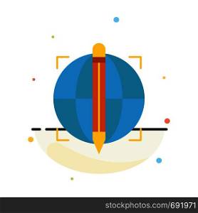 Focus, Target, Globe, Success Abstract Flat Color Icon Template