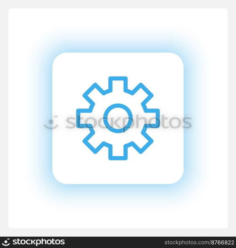 Focused settings button UI element template. Editable isolated vector dashboard component. Flat user interface. Visual data presentation. Web design widget for mobile application with light theme. Focused settings button UI element template