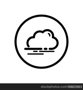 Fog and cloud. Weather outline icon in a circle. Isolated vector illustration