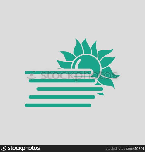 Fog icon. Gray background with green. Vector illustration.