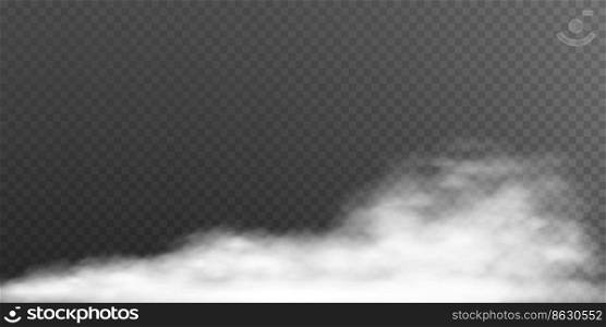 Fog or smoke isolated transparent special effect. White vector background of cloudiness, fog or smog. Vector illustration. Fog or smoke isolated transparent special effect. White vector background of cloudiness, fog or smog. Vector illustration.
