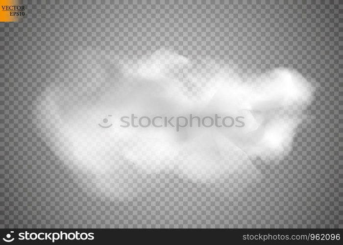 Fog or smoke isolated transparent special effect. White vector cloudiness, mist or smog background. Vector illustration.. Fog or smoke isolated transparent special effect. White vector cloudiness, mist or smog background. Vector illustration