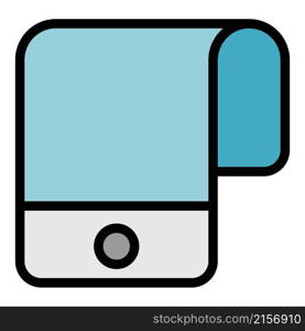 Foldable display gadget icon. Outline foldable display gadget vector icon color flat isolated. Foldable display gadget icon color outline vector