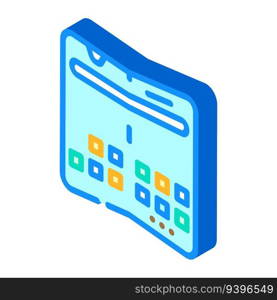 foldable electronics future technology isometric icon vector. foldable electronics future technology sign. isolated symbol illustration. foldable electronics future technology isometric icon vector illustration