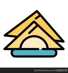 Folded napkins icon. Outline folded napkins vector icon color flat isolated. Folded napkins icon color outline vector