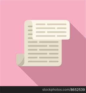 Folded newspaper icon flat vector. Web page. Event media. Folded newspaper icon flat vector. Web page