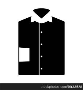 Folded Shirt Icon. Black Glyph Design. Vector Illustration.
