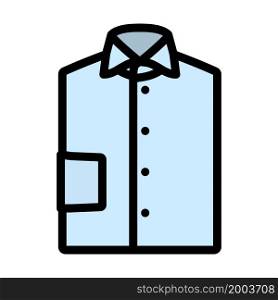 Folded Shirt Icon. Editable Bold Outline With Color Fill Design. Vector Illustration.