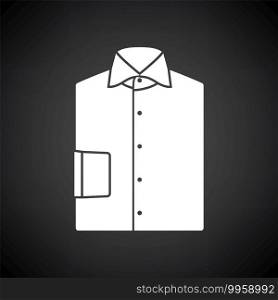 Folded Shirt Icon. White on Black Background. Vector Illustration.