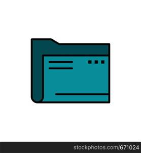 Folder, Archive, Computer, Document, Empty, File, Storage Flat Color Icon. Vector icon banner Template