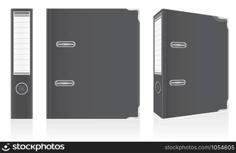 folder black binder metal rings for office vector illustration isolated on background
