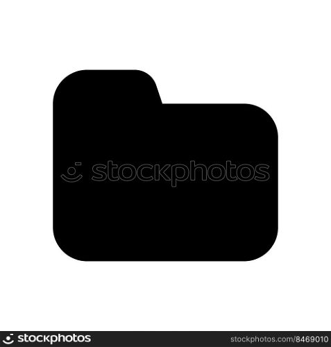 Folder black glyph ui icon. Files storage. Directory. Desktop application. User interface design. Silhouette symbol on white space. Solid pictogram for web, mobile. Isolated vector illustration. Folder black glyph ui icon