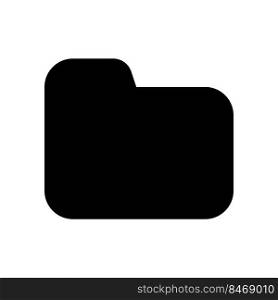 Folder black glyph ui icon. Files storage. Directory. Desktop application. User interface design. Silhouette symbol on white space. Solid pictogram for web, mobile. Isolated vector illustration. Folder black glyph ui icon