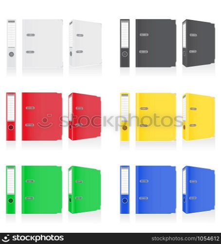 folder colors binder metal rings for office vector illustration isolated on white background