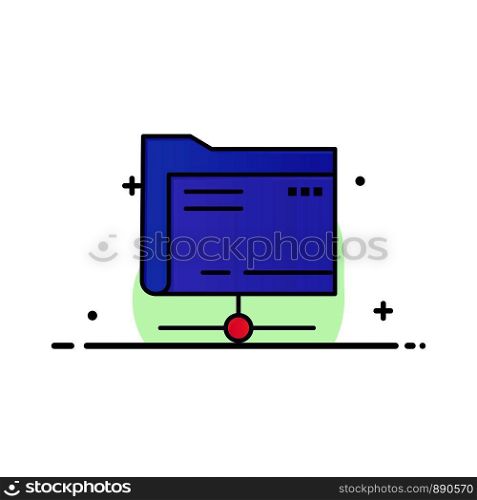 Folder, Data, Server, Storage Business Logo Template. Flat Color