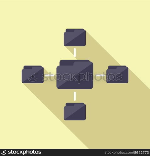 Folder database icon flat vector. Customer data. Client software. Folder database icon flat vector. Customer data