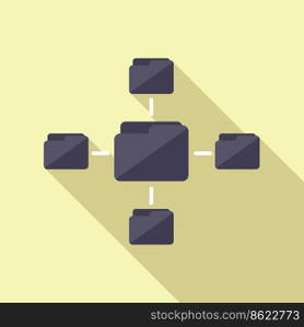 Folder database icon flat vector. Customer data. Client software. Folder database icon flat vector. Customer data