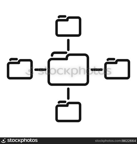 Folder database icon outline vector. Customer data. Client software. Folder database icon outline vector. Customer data