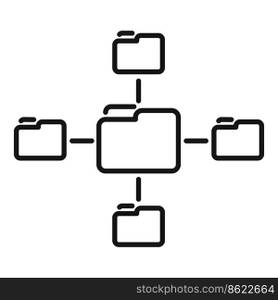 Folder database icon outline vector. Customer data. Client software. Folder database icon outline vector. Customer data