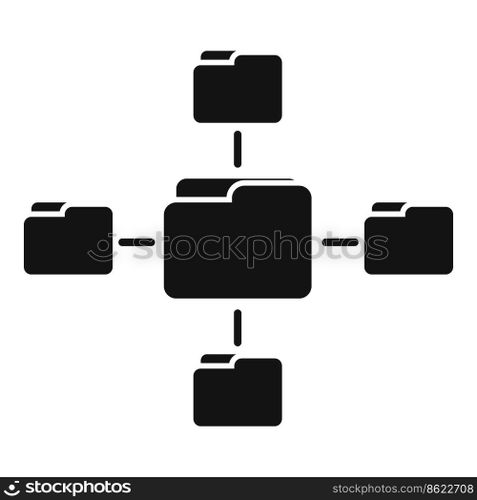 Folder database icon simple vector. Customer data. Client software. Folder database icon simple vector. Customer data