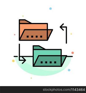 Folder, Document, File, File Sharing, Sharing Abstract Flat Color Icon Template