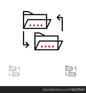 Folder, Document, File, File Sharing, Sharing Bold and thin black line icon set
