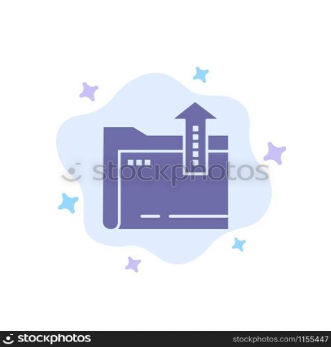 Folder, Document, File, Storage Blue Icon on Abstract Cloud Background