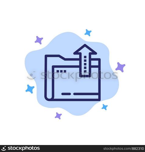 Folder, Document, File, Storage Blue Icon on Abstract Cloud Background