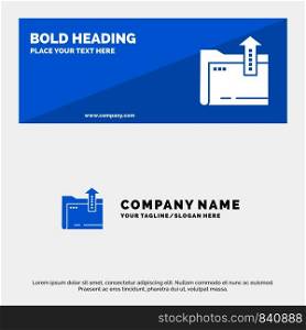Folder, Document, File, Storage SOlid Icon Website Banner and Business Logo Template