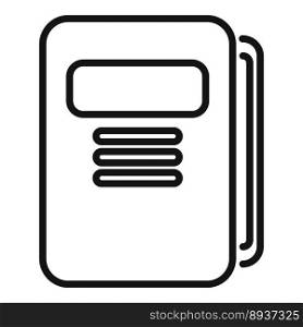 Folder document icon outline vector. Manual page. Report project. Folder document icon outline vector. Manual page