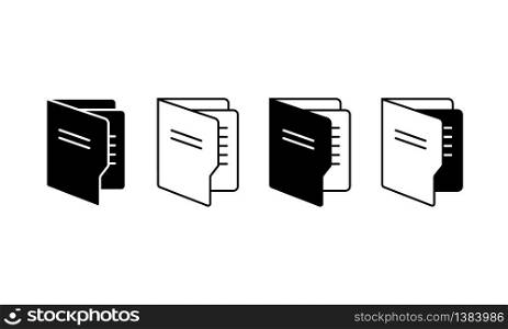 Folder document icon set in black simple design on an isolated white background. EPS 10 vector.. Folder document icon set in black simple design on an isolated white background. EPS 10 vector