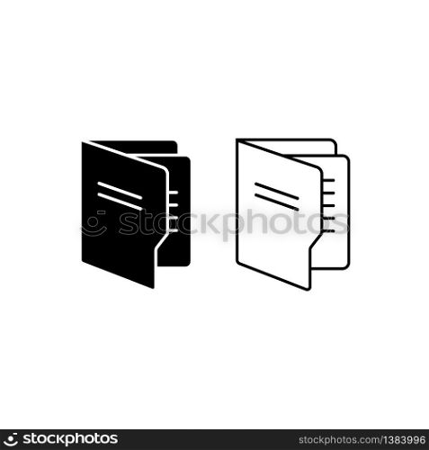 Folder document icon set in black simple design on an isolated white background. EPS 10 vector. Folder document icon set in black simple design on an isolated white background. EPS 10 vector.