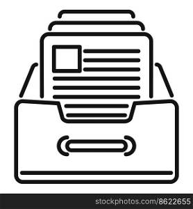 Folder drawer icon outline vector. Software system. Client access. Folder drawer icon outline vector. Software system