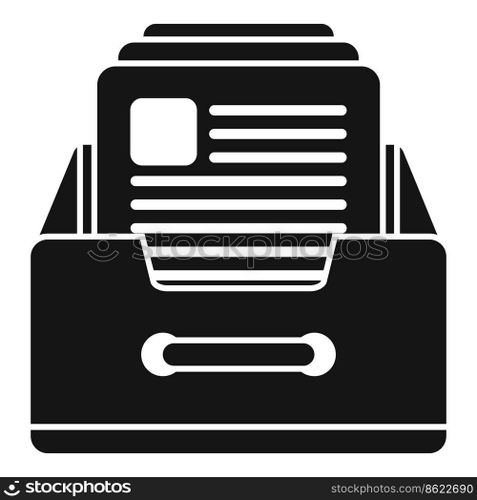 Folder drawer icon simple vector. Software system. Client access. Folder drawer icon simple vector. Software system