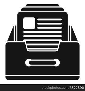 Folder drawer icon simple vector. Software system. Client access. Folder drawer icon simple vector. Software system